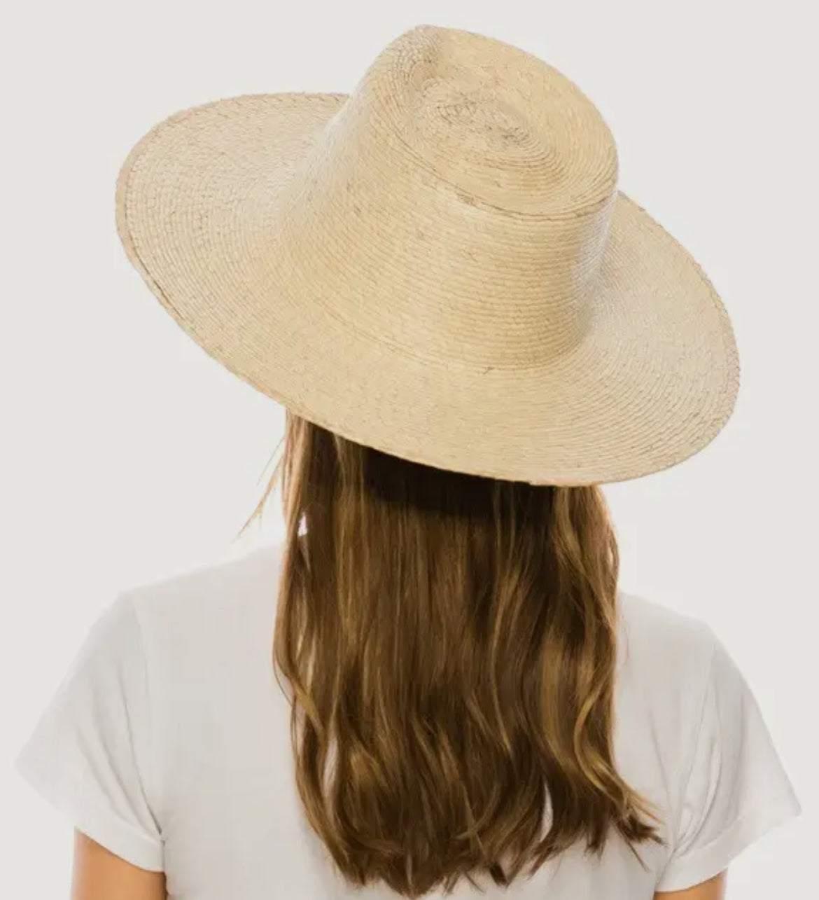 Palm leaf braided straw rancher hat