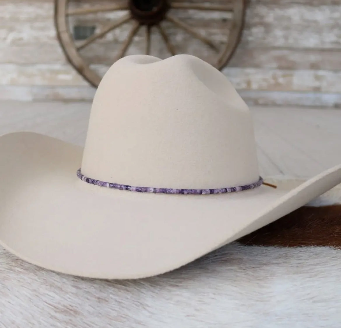 Lilac purple stone hat band