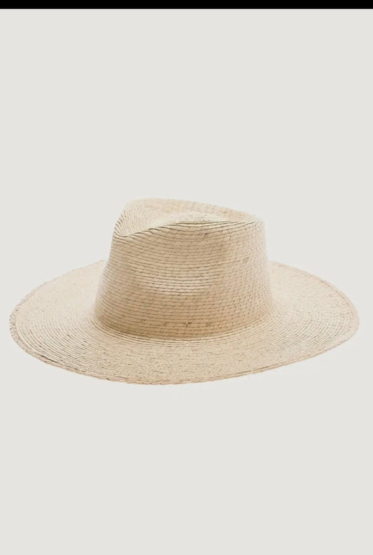 Palm leaf braided straw rancher hat