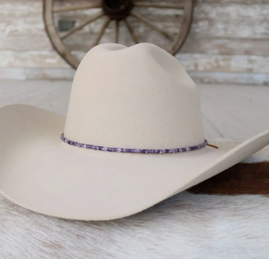 Lilac purple stone hat band