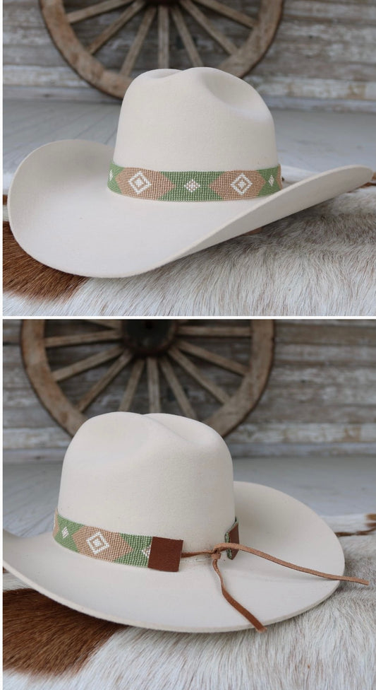 Beaded hat band-Gruene